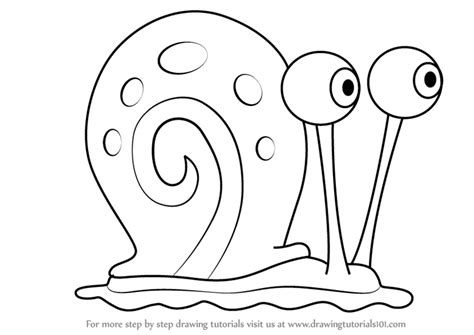 how to draw gary the snail|How to Draw Gary the Snail from SpongeBob SquarePants: 6 Steps .